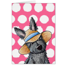 Perro del escocés del gorra de paja tarjetón