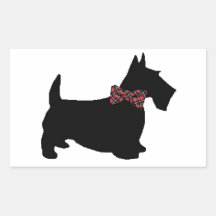 Perro del escocés en pajarita de la tela escocesa rectangular altavoces