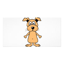 Perro divertido del dibujo animado tarjetas fotográficas personalizadas