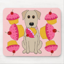 Perro dulce del chica alfombrilla de ratón