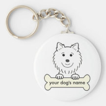 Perro esquimal americano personalizado llavero