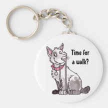 Perro "hora para llavero de un paseo"