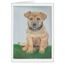 Perro joven tarjeta