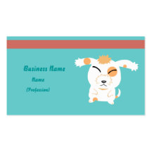 Perro lanudo lindo tarjetas de visita