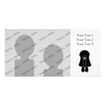 Perro lindo. Caniche de juguete negro/caniche mini Tarjetas Fotograficas Personalizadas