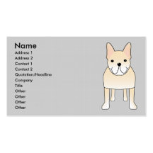 Perro lindo. Dogo francés poner crema pálido Tarjetas De Visita