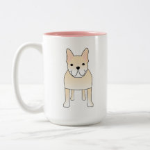 Perro lindo. Dogo francés poner crema pálido Taza