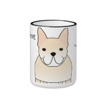 Perro lindo. Dogo francés poner crema pálido Tazas De Café