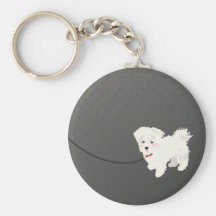Perro maltés lindo llavero