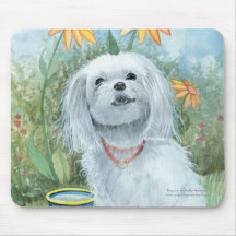 Perro maltés Mousepad por Molly Harrison Alfombrillas De Ratones
