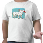 Perro manchado en el cuadrado azul - camiseta
