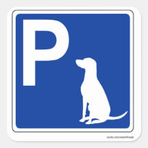 Perro que parquea al pegatina europeo de la señal 