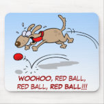 Perro que persigue una bola roja tapete de ratones
