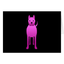 Perro rosado brillante. Dibujo animado. Ejemplo Felicitacion