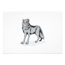 Perro salvaje del lobo que grita anuncios  