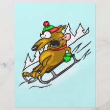 Perro Sledding de la nieve Tarjeta Publicitaria