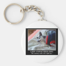 Perro Unfocused perezoso Llavero Personalizado