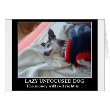 Perro Unfocused perezoso Tarjeton