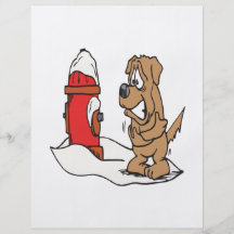 Perro y boca de incendios tarjetones