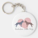 Perros australianos del ganado del amor llavero personalizado