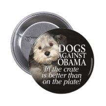 Perros contra Obama - en el cajón no en la placa Pins