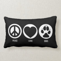 Perros del amor de la paz cojines