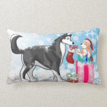 ¡Perros del navidad! Almohada