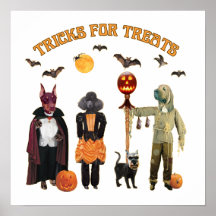 Perros del truco o de la invitación de Halloween Posters