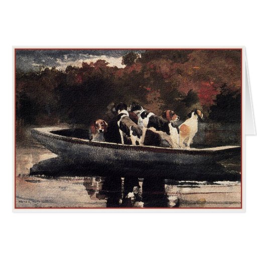 Perros en un barco de Winslow Homer Felicitacion