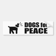 Perros para la paz etiqueta de parachoque