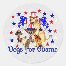 PERROS PARA OBAMA PEGATINA