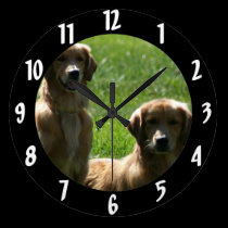 Perros perdigueros de oro reloj de pared