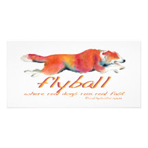 Perros reales de Flyball Tarjeta Fotografica Personalizada