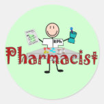Persona del palillo del farmacéutico--Regalos Pegatinas Redondas
