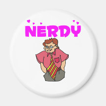 Persona Nerdy con el lazo colorido grande Imanes De Nevera