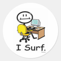 Persona que practica surf de Internet Pegatina