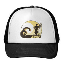 Persona que practica surf de la puesta del sol gorras de camionero