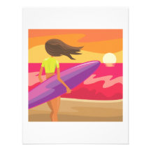 Persona que practica surf de la puesta del sol anuncios  