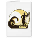 Persona que practica surf de la puesta del sol tarjetas