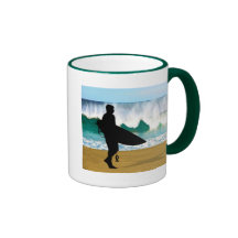 Persona que practica surf estrellando el tubo tazas