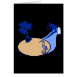 Persona que practica surf y Seahorse adaptables Felicitacion