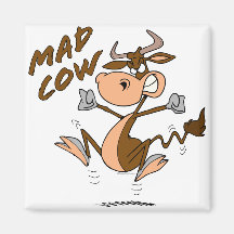 personaje de dibujos animados divertido de la vaca imán para frigorifico