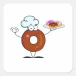 personaje de dibujos animados divertido del cocine colcomanias cuadradas personalizadas