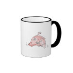personaje de dibujos animados tonto del croissant taza