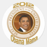 PERSONALICE A LA MAMÁ 2012 DE OBAMA ETIQUETA REDONDA