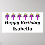 Personalice el cumpleaños de hadas púrpura conocid posters