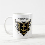 Personalice el escudo de la marina de guerra taza de café