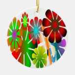 Personalice este ornamento del flower power ornamentos de navidad
