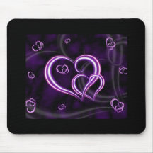 Personalice los corazones púrpuras elegantes tapetes de raton