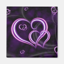 Personalice los corazones púrpuras elegantes imán